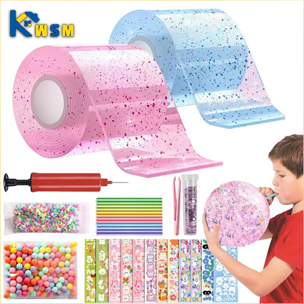 Slime Making Kit - Glitter Nano Glue Set Bubble Blowing