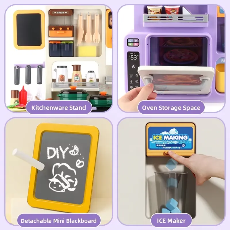 90cm Large Pretend Play Kitche - Kids Toys Kitchen 评论和价格