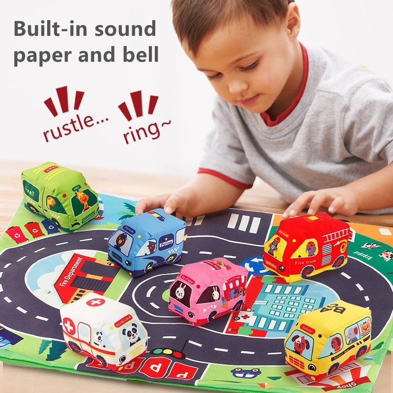Soft Car Toy Set with Play Mat - Kids Toys 2 Year Old 评论和价格